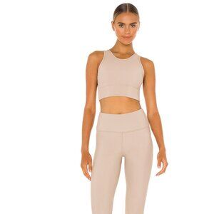 Strut This Matching Ribbed Sports Bra & Leggings in Neutral/Beige Small Medium